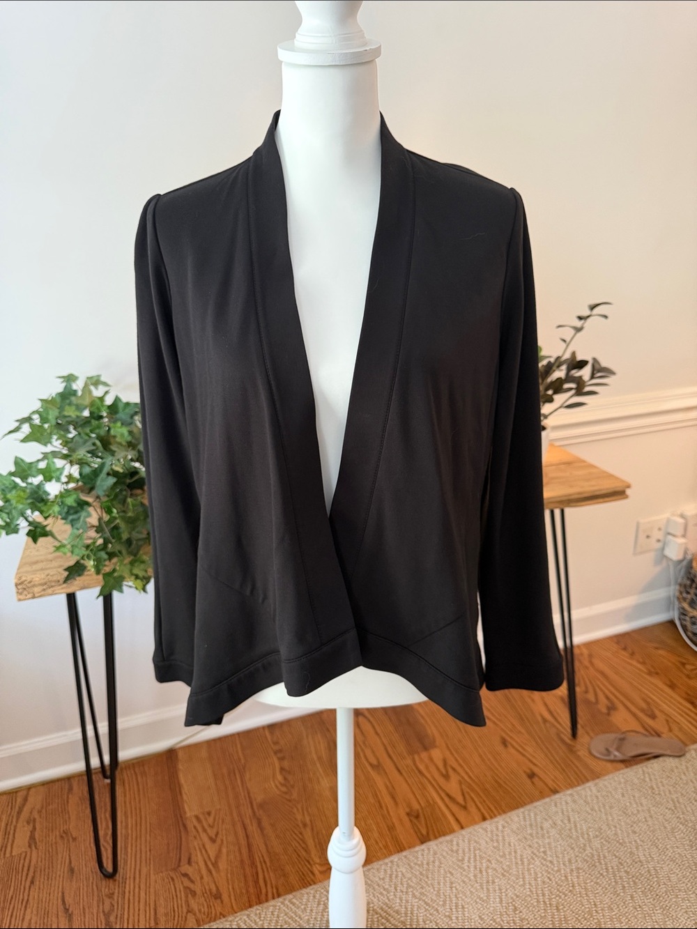 Donna Karan New York Black Open-Front Cardigan Jacket size M